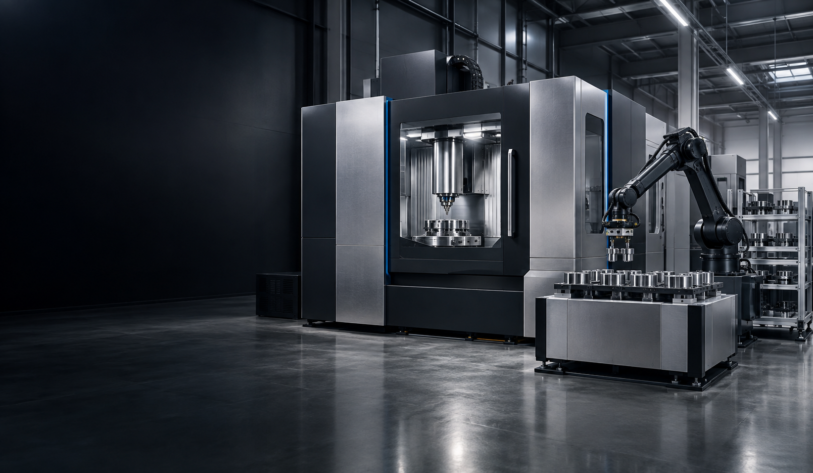 Precision machining and robotic loading equipment